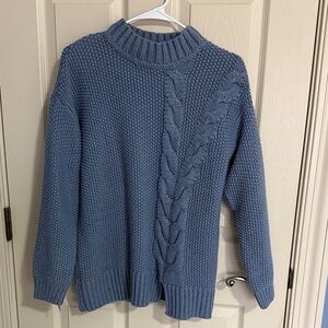 Simply Vera Vera Wang Cable Knit Cowl Sweater - Blue